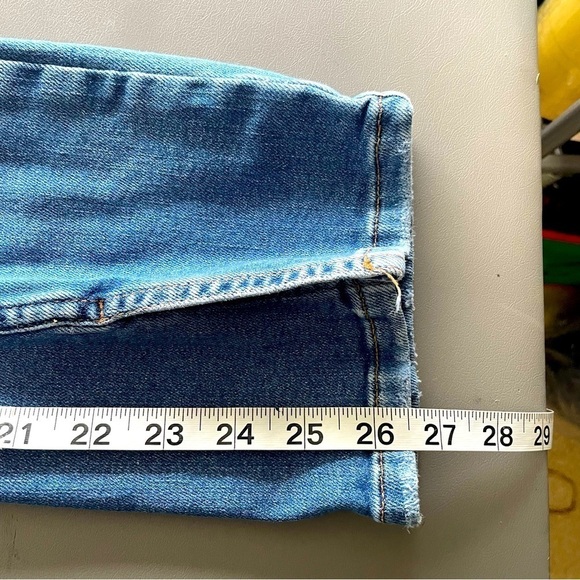 Zara High Rise Cropped Jeans – Side Slit | Blue | Size 6 - Picture 11 of 12